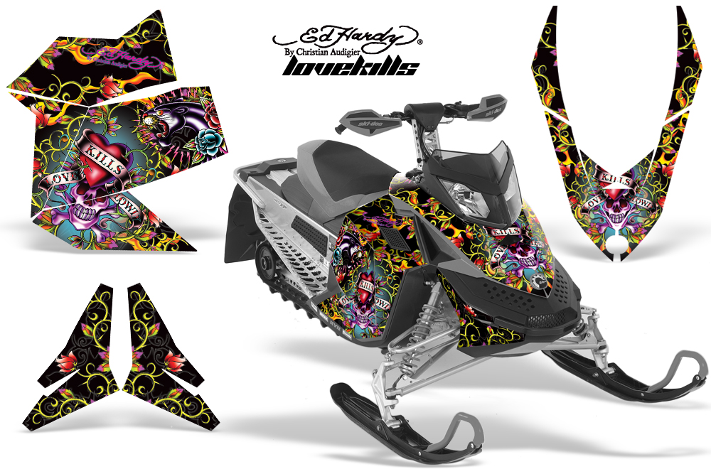 Skidoo REV XP Graphics Kit BLACK EH Lovekills